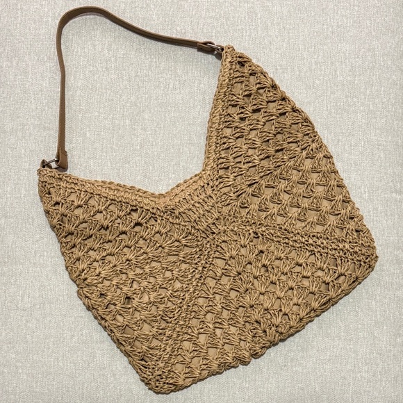 Handbags - Bohemian Must Have Woven Paper Shoulder Bag-Silver Toned Hardware-EUC